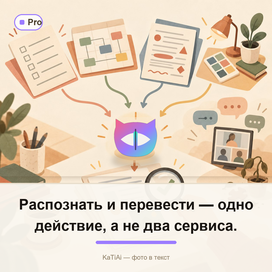 Распознать и перевести — одно действие, а не два сервиса.